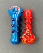 4 Inch Marble Design Frit Hand Pipe
